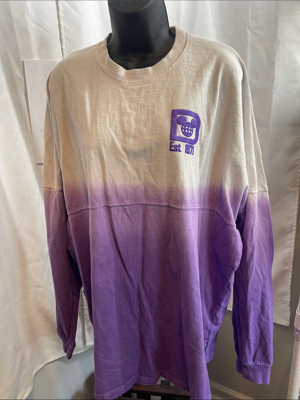 Disney Dip-Dye Purple Gradient Crewneck with Mickey Logo